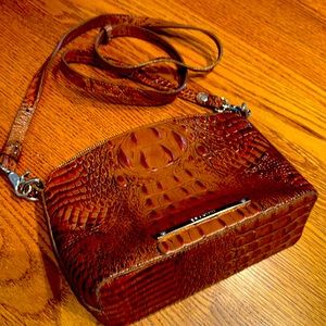 Brahmin tan leather crossbody bag